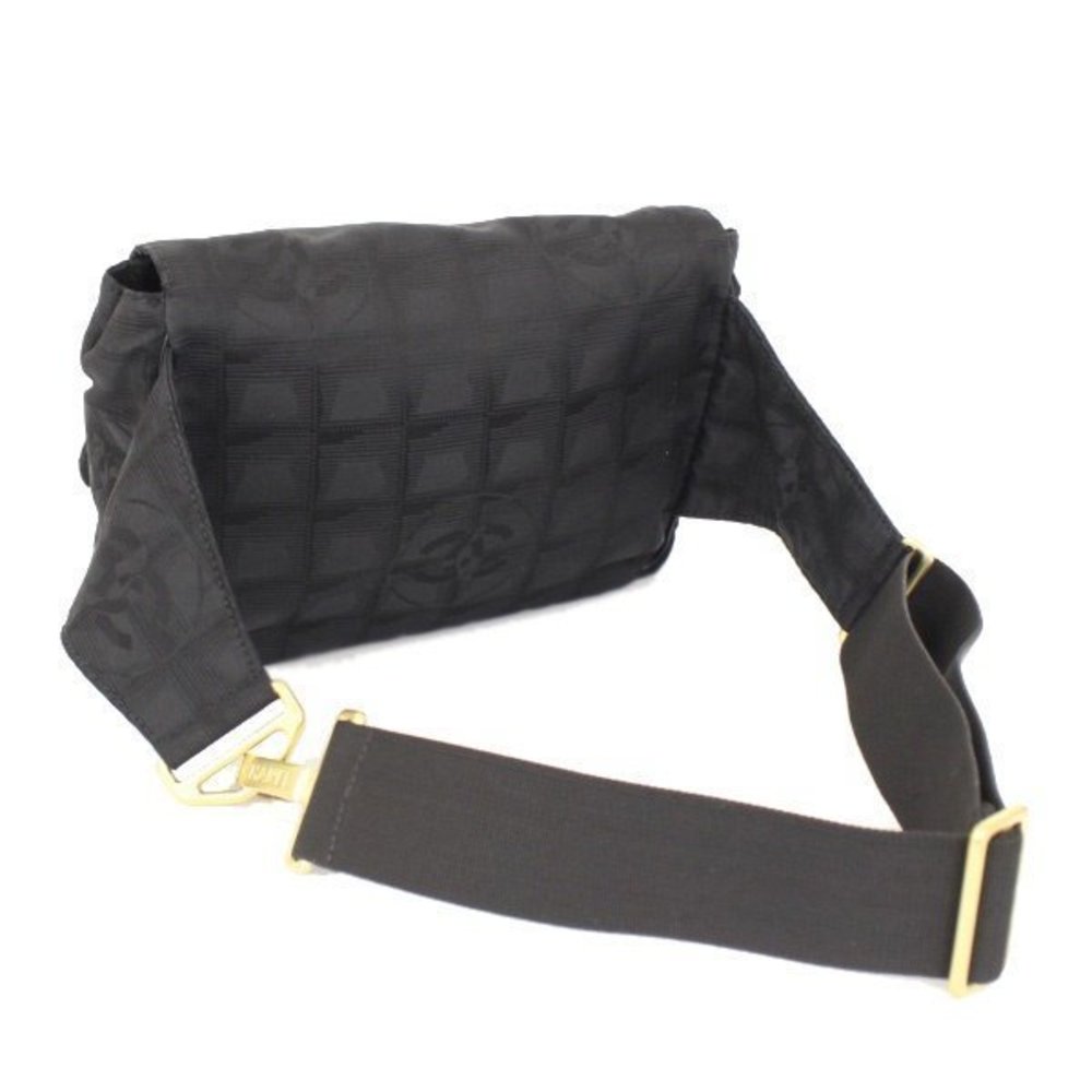 Chanel Travel Line Waist Bag Black Pouch Handbag